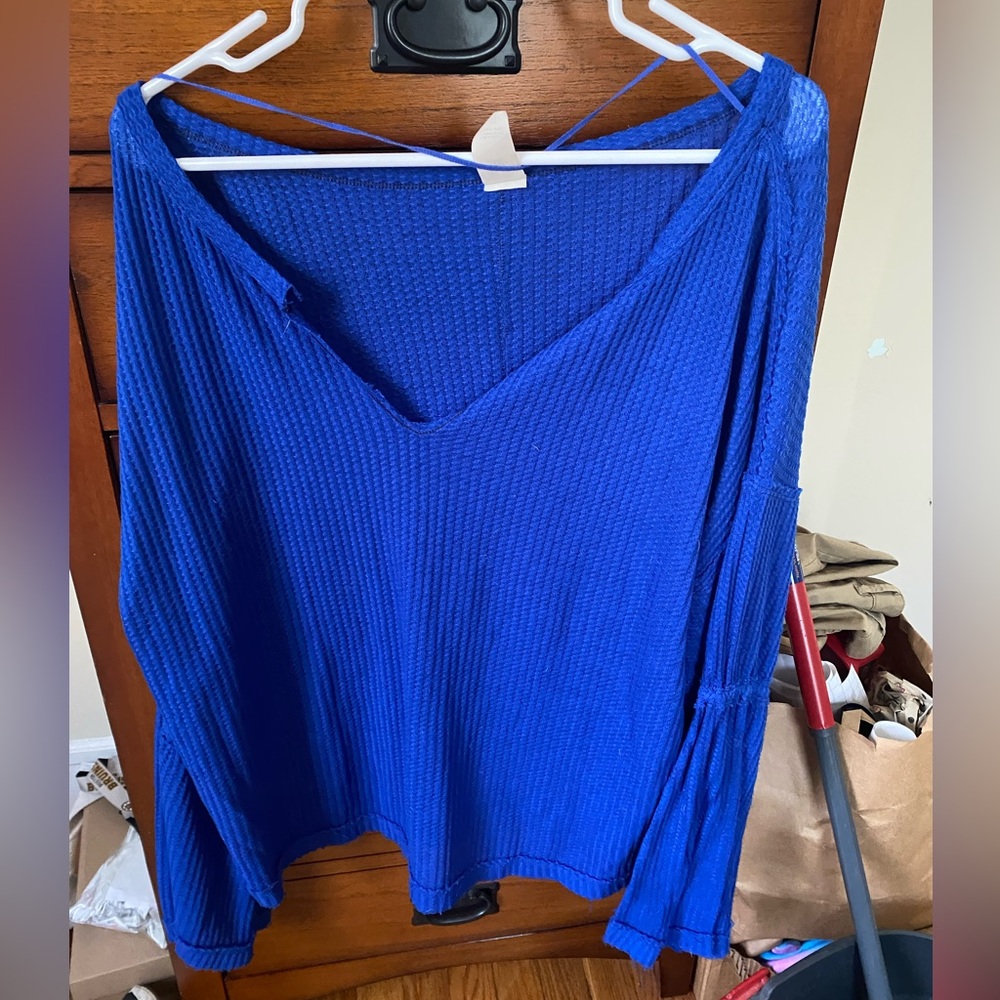 free people blue sweater size medium